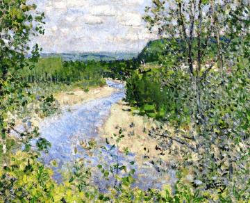 View from above the River Artwork by Pierre Eugène Montézin