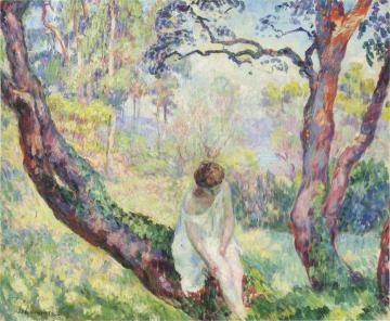 Woman in a landscape Artwork by Henri Lebasque