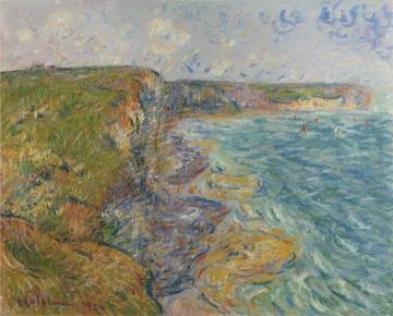 Sailboats near the Cliffs at Yport Artwork by Gustave Loiseau