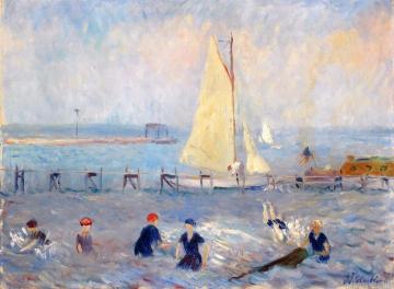 Seascape With Six Bathers, Ballport Artwork by William James Glackens