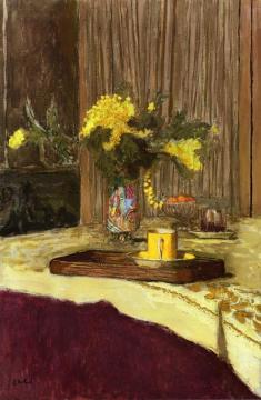 Bouquet of Mimosa on a Table Artwork by Edouard Vuillard