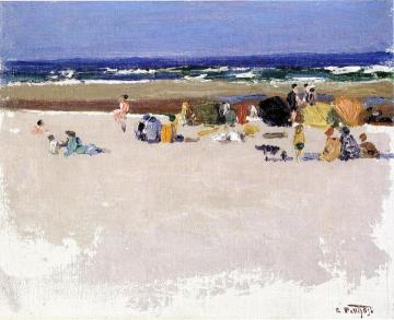 On the Beach Artwork by Edward Potthast