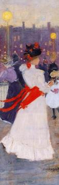 Lady With A Red Sash Artwork by Maurice Prendergast