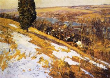 Hillside at Center Bridge Artwork by Edward Willis Redfield