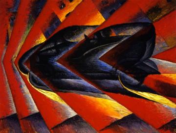 Dynamism of an Automobile Artwork by Luigi Russolo