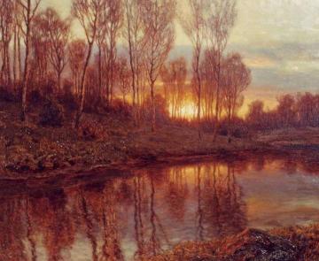 Sunset and River Artwork by Ivan Fedorovich Choultse
