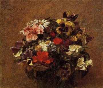Bouquet of Flowers: Pansies Artwork by Henri Fantin-Latour