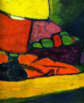 Still Life with Lamp (large detail) Artwork by Alexej Jawlensky