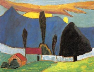 Landscape With White Wall Artwork by Gabriele Münter