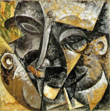 Dynamism Of A Man's Head Artwork by Umberto Boccioni