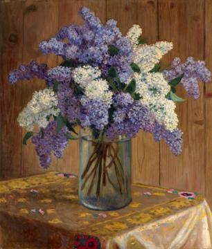 Still Life with Lilacs Artwork by Nikolai Petrovich Bogdanov-belsky