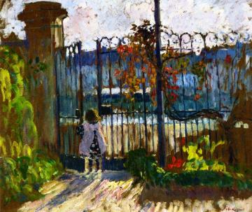 Lagny, Nono at the Garden Gate Artwork by Henri Lebasque