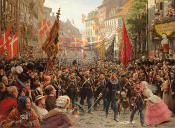 Danish Soldiers Return To Copenhagen, 1849 Artwork by Otto Bache