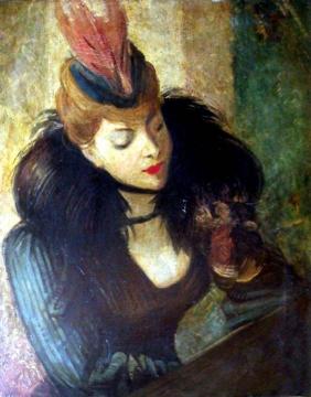 Red Feather Artwork by Giovanni Boldini