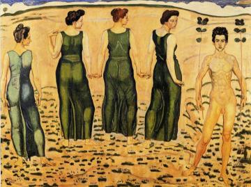 Youth Admired By Women (i) Artwork by Ferdinand Hodler