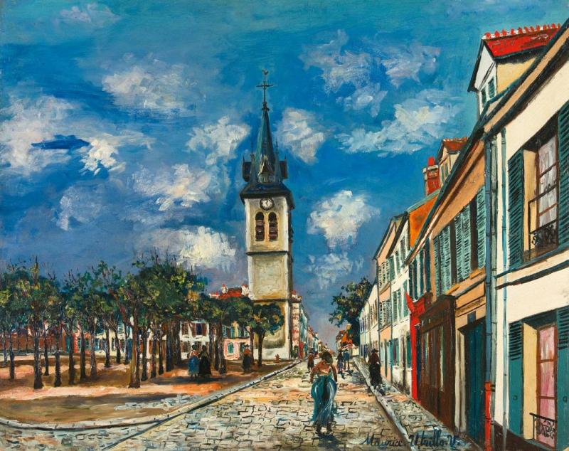 Melun (seine-et-marne) Place Saint Barthelemy And The Church Artwork by Maurice Utrillo