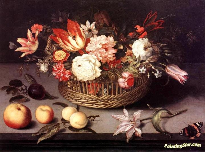 Basket Of Flowers Artwork by Johannes Bosschaert