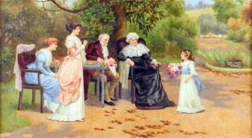 Family in the Garden Artwork by Herbert Blande Sparks