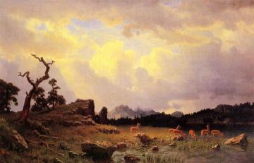 Thunderstorm in the Rocky Mountains Artwork by Albert Bierstadt