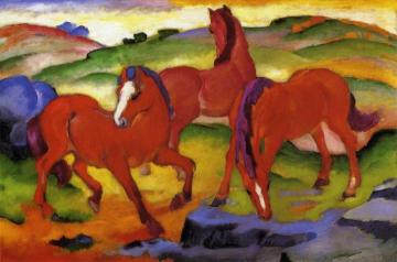 Grazing Horses Iv Artwork by Franz Marc