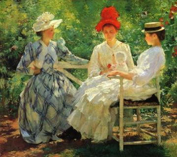 In A Garden Artwork by Edmund Tarbell