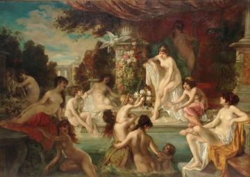 The Harem Nymphs Bathing Artwork by Hans Zatzka