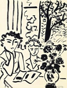 Two Little Girls Artwork by Henri Matisse