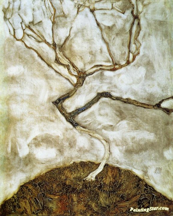A Tree in Late Autumn Artwork by Egon Schiele