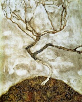 A Tree in Late Autumn Artwork by Egon Schiele