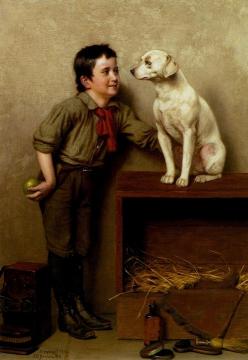 His Favorite Pet Artwork by John George Brown