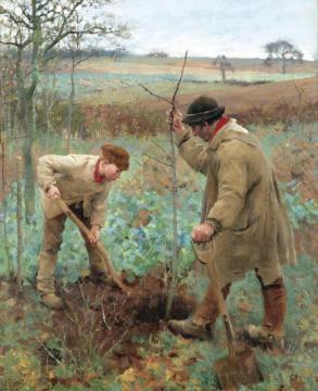 Planting A Tree Artwork by Sir George Clausen
