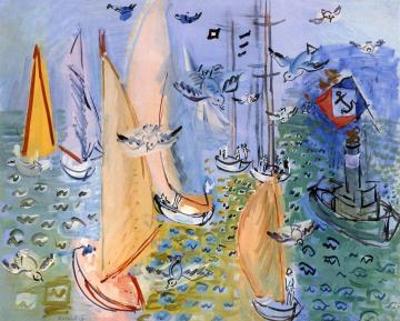 Regatta With Seagulls Artwork by Raoul Dufy