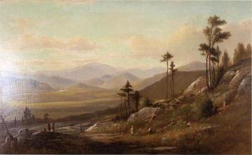 Picnic on "Artist's Ledge," Overlooking Conway Meadows, New Hampshire Artwork by Benjamin Champney