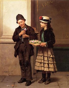 The Flower Girl Artwork by John George Brown