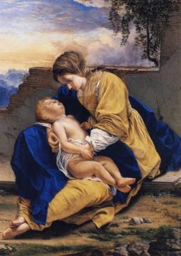 Madonna and Child in a Landscape Artwork by Orazio Gentileschi