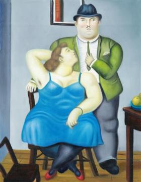 A Couple Artwork by Fernando Botero