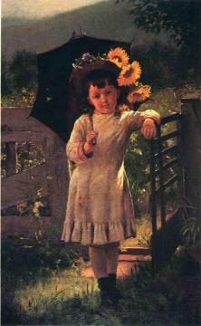 The Sunflower Girl Artwork by John George Brown