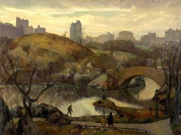 Scene In Central Park Artwork by Leon Kroll