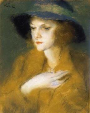 Young Girl with Blue Ring Artwork by József Rippl-Rónai