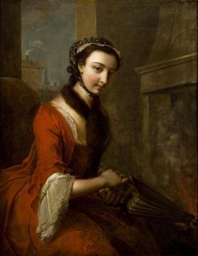 Young Woman with Bellows Artwork by Philippe Mercier