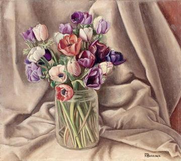 The Bouquet Of Anemones Artwork by Francois Emile Barraud