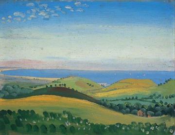 View from the White Hart, Guestling, Sussex Artwork by James Dickson Innes