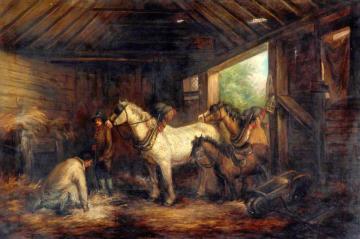 Interior of a Stable Artwork by George Morland