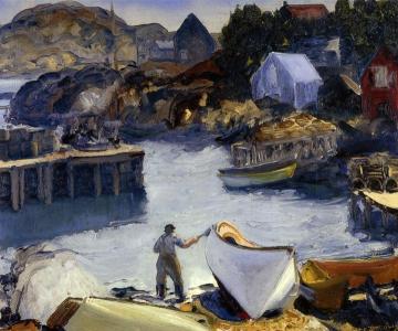 Cleaning His Lobster Boat Artwork by George Wesley Bellows
