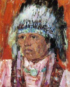 Indian Headdress Artwork by Leon Shulman Gaspard