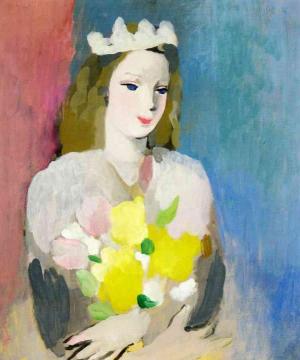 Girl with Bouqueet Artwork by Marie Laurencin