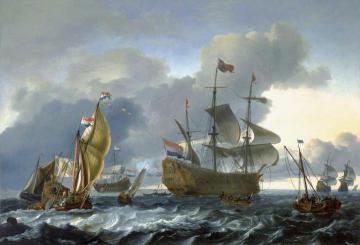 Dutch Attack on the Medway: the 'Royal Charles' Carried into Dutch Waters, 12 June 1667 Artwork by Ludolf Bakhuizen