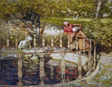 An Old Italian Garden Artwork by Henry la Thangue