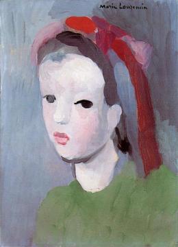 Little Girl with Ribbons in Her Hair Artwork by Marie Laurencin
