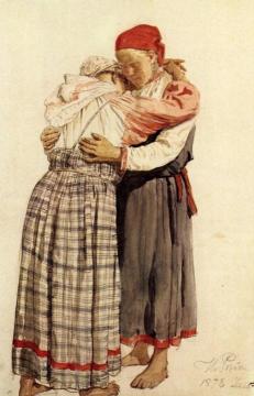 Two woman. Artwork by Ilya Yefimovich Repin